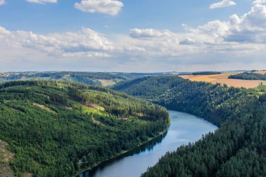 akşam atmosfer hohenwarte Barajı saale Vadisi'nde
