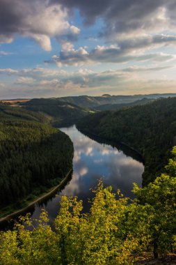 akşam atmosfer hohenwarte Barajı saale Vadisi'nde