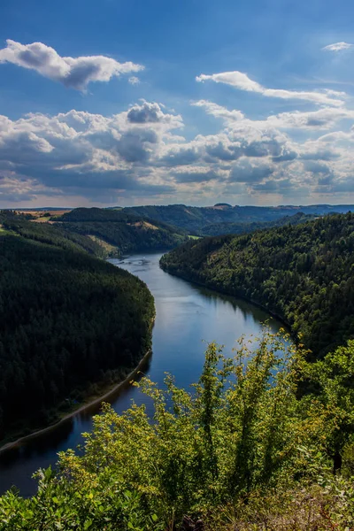 akşam atmosfer hohenwarte Barajı saale Vadisi'nde