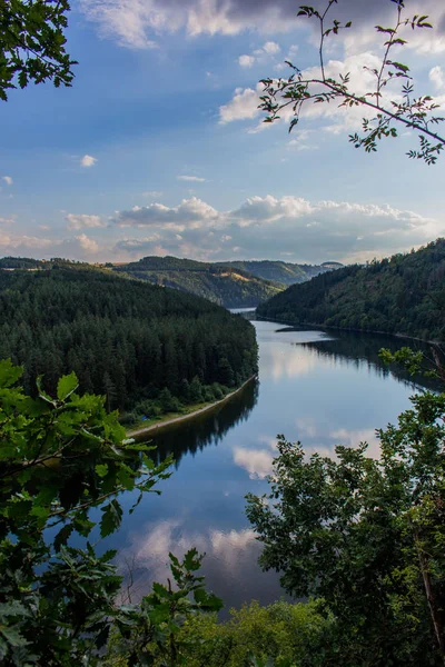 Atmosfera Noturna Vale Saale Barragem Hohenwarte — Fotografia de Stock