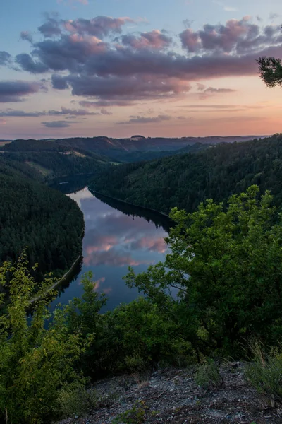 Wieczorny Nastrój Też Dam Hohenwarte — Zdjęcie stockowe