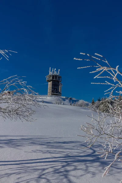 kış güneş ışığı ile Thuringian Forest büyüye