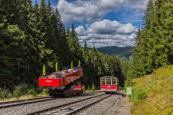 Oberweisbacher Ferrocarril Montaña Bosque Turingia — Foto de Stock