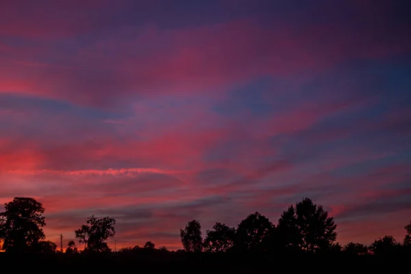 Coucher Soleil Sur Une Soirée Été — Photo