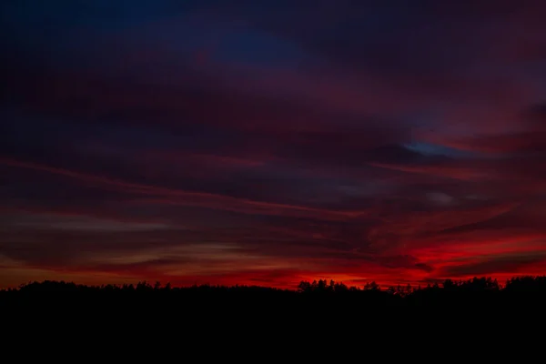 Puesta Sol Una Noche Verano — Foto de Stock