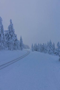 yolda kış manzara ile güzel harz içinde