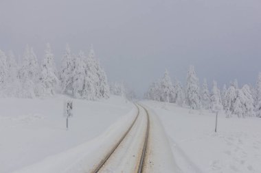 yolda kış manzara ile güzel harz içinde