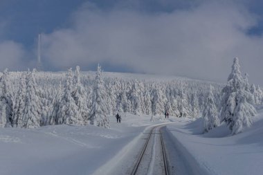 yolda kış manzara ile güzel harz içinde