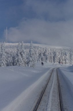 yolda kış manzara ile güzel harz içinde