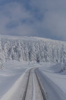 yolda kış manzara ile güzel harz içinde