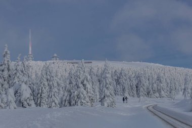 yolda kış manzara ile güzel harz içinde