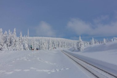 yolda kış manzara ile güzel harz içinde