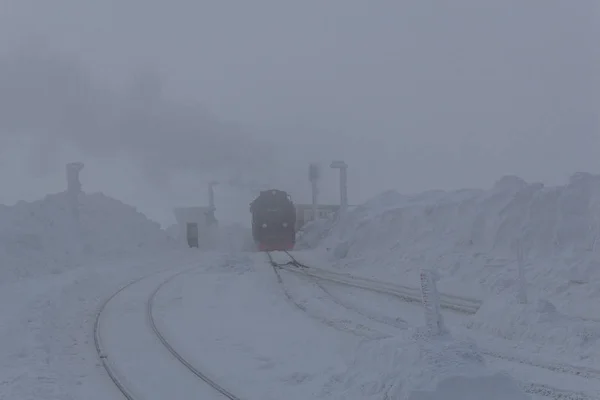 Camino Paisaje Invierno Través Del Hermoso Harz — Foto de Stock