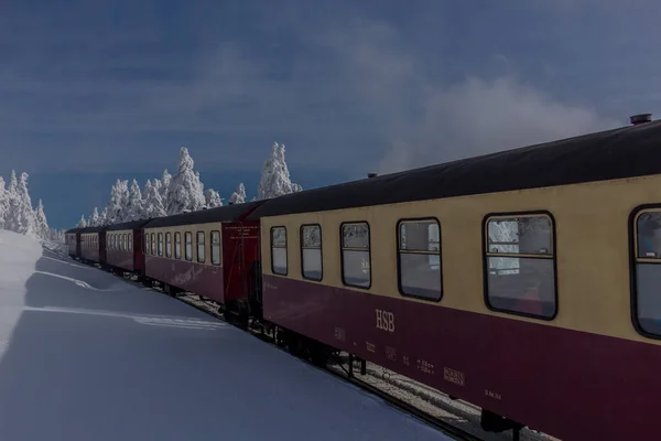 Στο Δρόμο Για Χειμώνα Τοπίο Μέσα Από Όμορφο Harz — Φωτογραφία Αρχείου