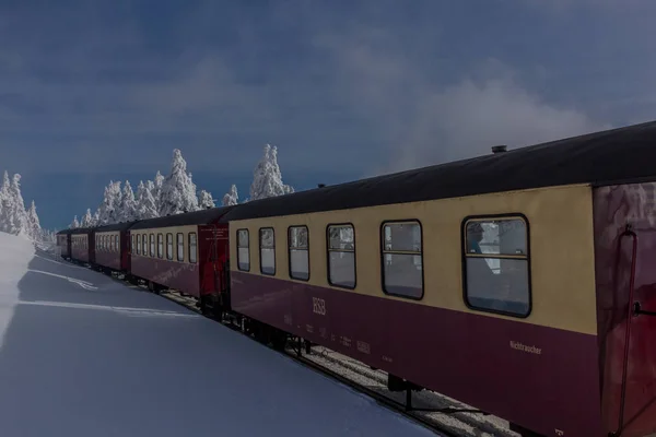 Camino Paisaje Invierno Través Del Hermoso Harz — Foto de Stock