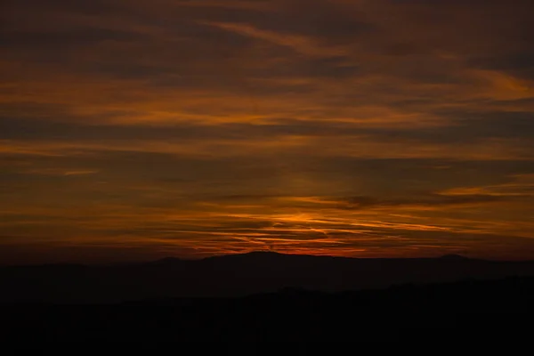 Puesta Sol Nocturna Con Vista Valle Werratal — Foto de Stock