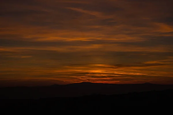 Ηλιοβασίλεμα Βράδυ Θέα Στην Κοιλάδα Werratal — Φωτογραφία Αρχείου