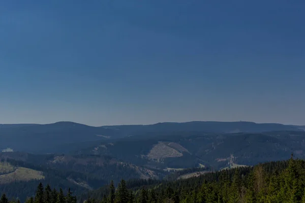 Desfrutar Maravilhosa Vista Kickelhahn Perto Ilmenau Sobre Floresta Turíngia — Fotografia de Stock