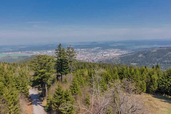 Godere Della Splendida Vista Dal Kickelhahn Vicino Ilmenau Sulla Foresta — Foto Stock