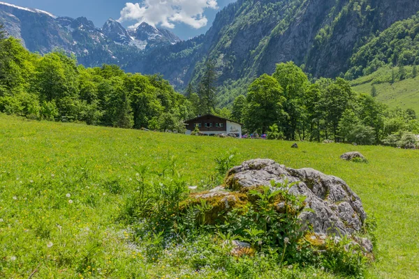 Hermoso Recorrido Exploración Largo Las Estribaciones Alpinas Berchtesgaden Schoenau Koenigsee — Foto de Stock