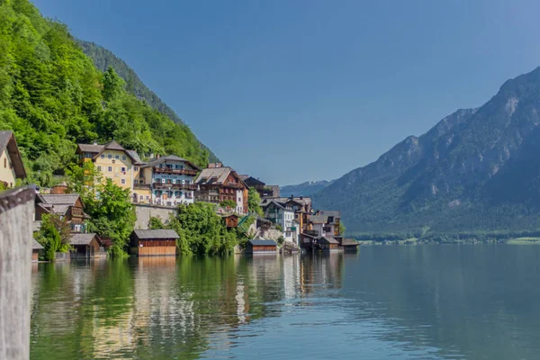 Hermoso Recorrido Exploración Largo Del Lago Hallsttter Día Verano Hallstatt — Foto de Stock