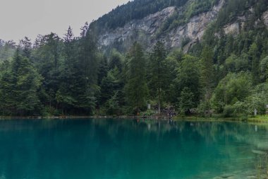 İsviçre'de dağlarda güzel keşif turu. - Blausee/İsviçre
