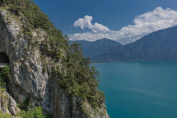 Belo Passeio Exploração Pelas Montanhas Suíça Lago Thun Suíça — Fotografia de Stock