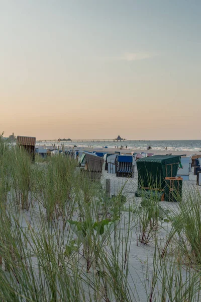 Sensation Vacances Sur Plage Sable Fin Usedom Station Balnéaire Baltique — Photo