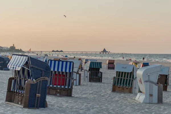 Sensation Vacances Sur Plage Sable Fin Usedom Station Balnéaire Baltique — Photo