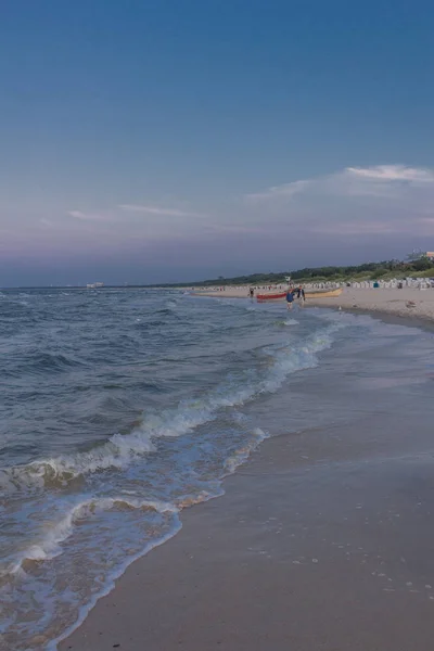 Святкове Відчуття Піщаному Пляжі Уседом Балтійський Приморський Курорт Герінгсдорф Німеччина — стокове фото
