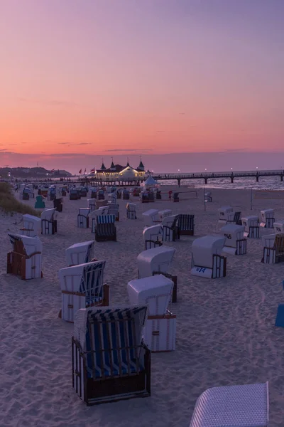 Prázdninový Pocit Písečné Pláži Usedom Baltské Pobřežní Letovisko Heringsdorf Německo — Stock fotografie