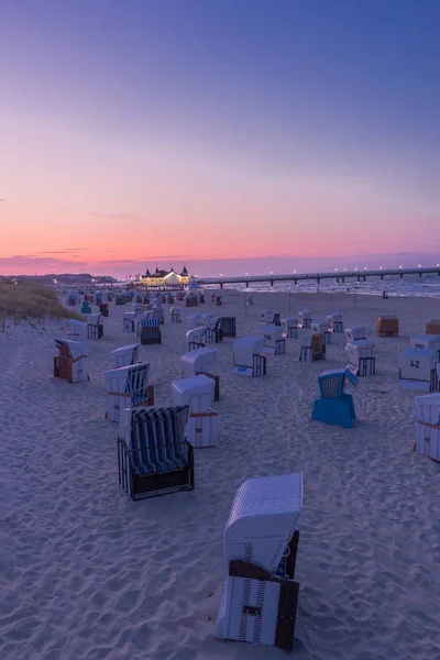 Prázdninový Pocit Písečné Pláži Usedom Baltské Pobřežní Letovisko Heringsdorf Německo — Stock fotografie