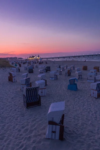 Sensation Vacances Sur Plage Sable Fin Usedom Station Balnéaire Baltique — Photo