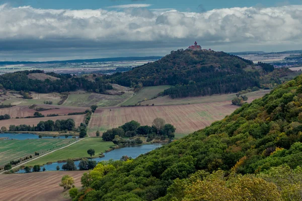 Hike Three Equals Autumnal Thuringian Basin Drei Gleichen Germany — ストック写真