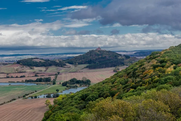 Hike Three Equals Autumnal Thuringian Basin Drei Gleichen Germany — ストック写真