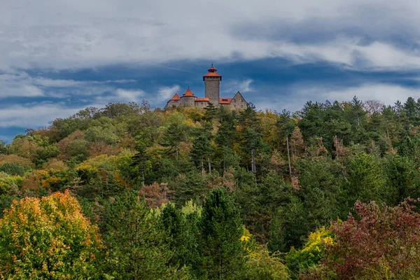 Vandring Runt Tre Jämlikar Höstens Thüringen Drei Gleichen Tyskland — Stockfoto