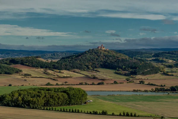 Hike Three Equals Autumnal Thuringian Basin Drei Gleichen Germany — ストック写真