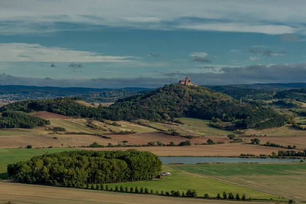 Hike Three Equals Autumnal Thuringian Basin Drei Gleichen Germany — Stock Photo, Image