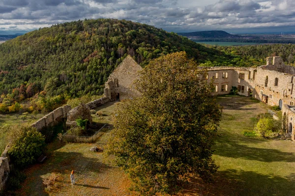 Hike Three Equals Autumnal Thuringian Basin Drei Gleichen Germany — Stock Photo, Image