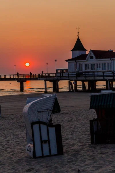 Πρωινή Ανατολή Στο Binzer Ostseestrand Binz Ostsee Deutschland — Φωτογραφία Αρχείου