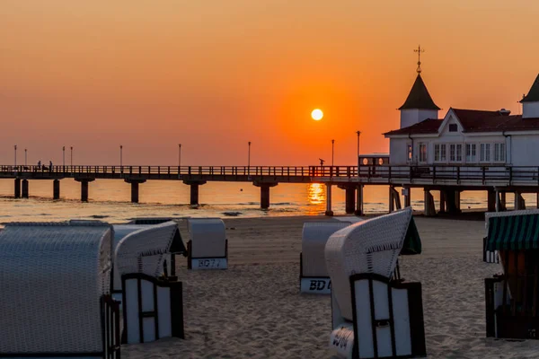 Sonnenaufgang Binzer Ostseestrand Binz Ostsee Deutschland — Stockfoto