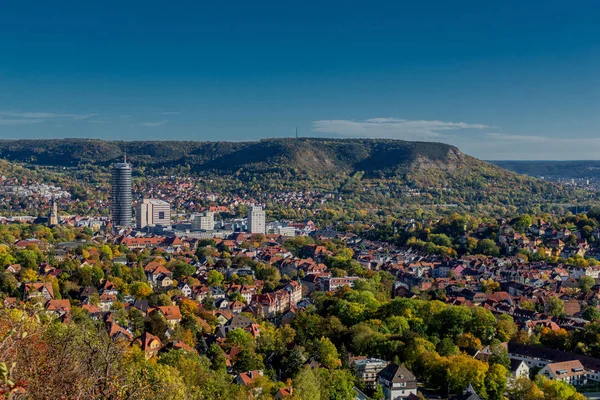 Höstpromenad Längs Saale Horizontale Vackra Jena Jena Thüringen Tyskland — Stockfoto