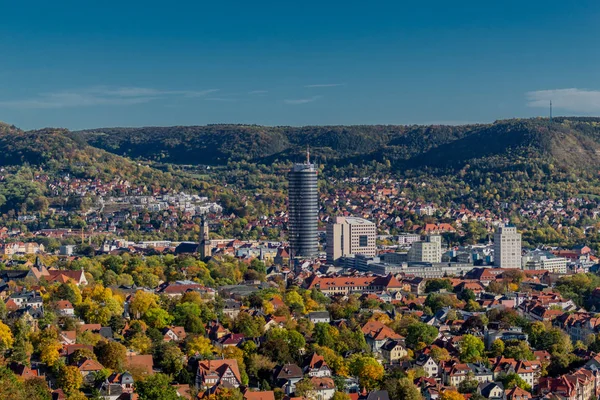 Passeggiata Autunnale Lungo Saale Horizontale Nella Bellissima Jena Jena Turingia — Foto Stock