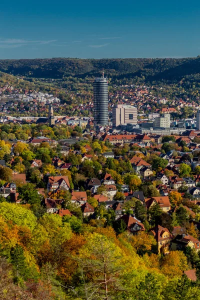 Paseo Otoño Largo Saale Horizontale Hermosa Jena Jena Turingia Alemania —  Fotos de Stock