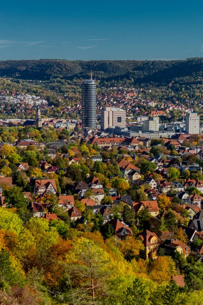 Φθινόπωρο Πόδια Κατά Μήκος Της Saale Horizontale Στην Όμορφη Jena — Φωτογραφία Αρχείου