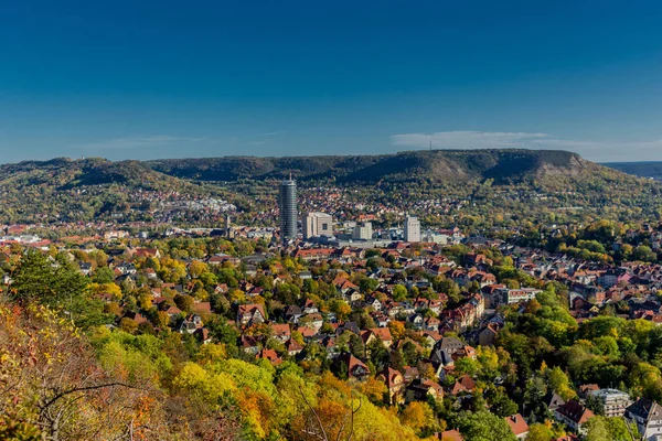 Passeggiata Autunnale Lungo Saale Horizontale Nella Bellissima Jena Jena Turingia — Foto Stock