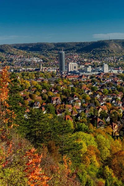 Jesienny Spacer Wzdłuż Saale Horizontale Pięknej Jena Jena Turyngia Niemcy — Zdjęcie stockowe