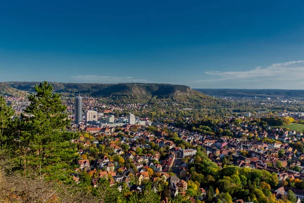 Passeggiata Autunnale Lungo Saale Horizontale Nella Bellissima Jena Jena Turingia — Foto Stock