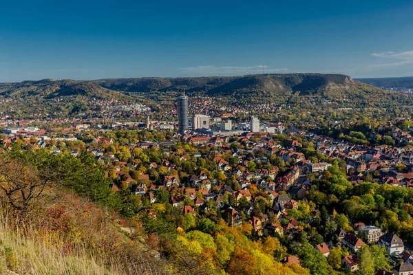 Paseo Otoño Largo Saale Horizontale Hermosa Jena Jena Turingia Alemania —  Fotos de Stock