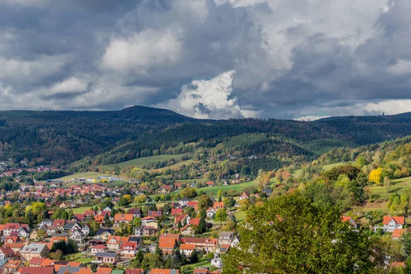 Passeggiata Autunnale Sul Versante Sud Ovest Della Foresta Turingia Floh — Foto Stock